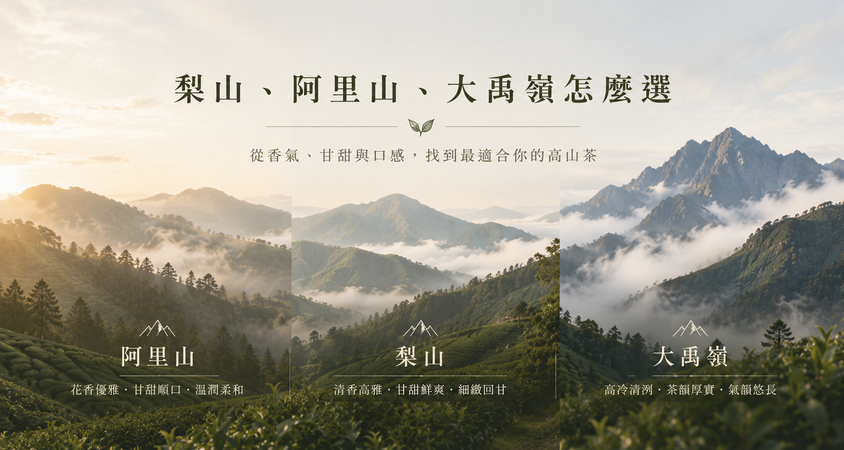 梨山、阿里山、大禹嶺怎麼選